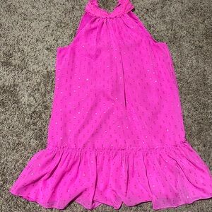 Hot Pink High Neck Dress